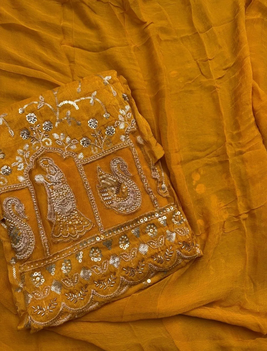 Shimmer Silk Unstitched suit set