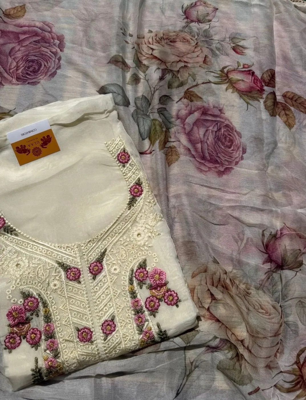 Organza Unstitched suit set