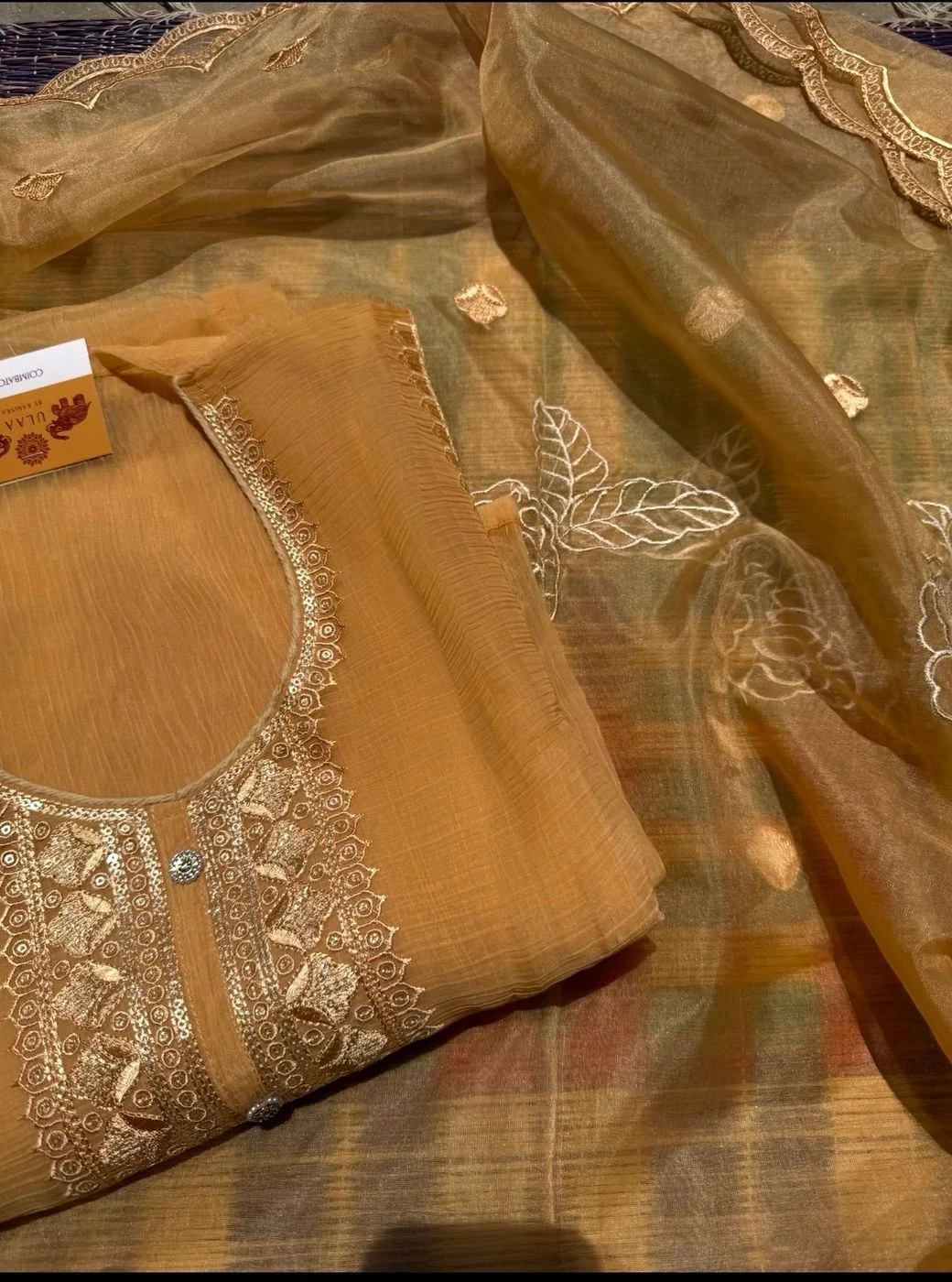 Organza Unstitched suit set