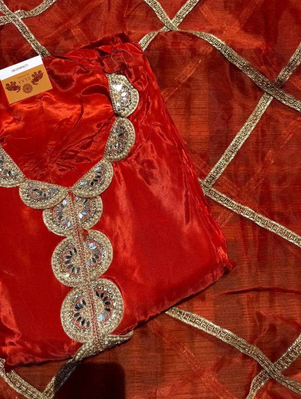 Glass Organza Unstitched suit set