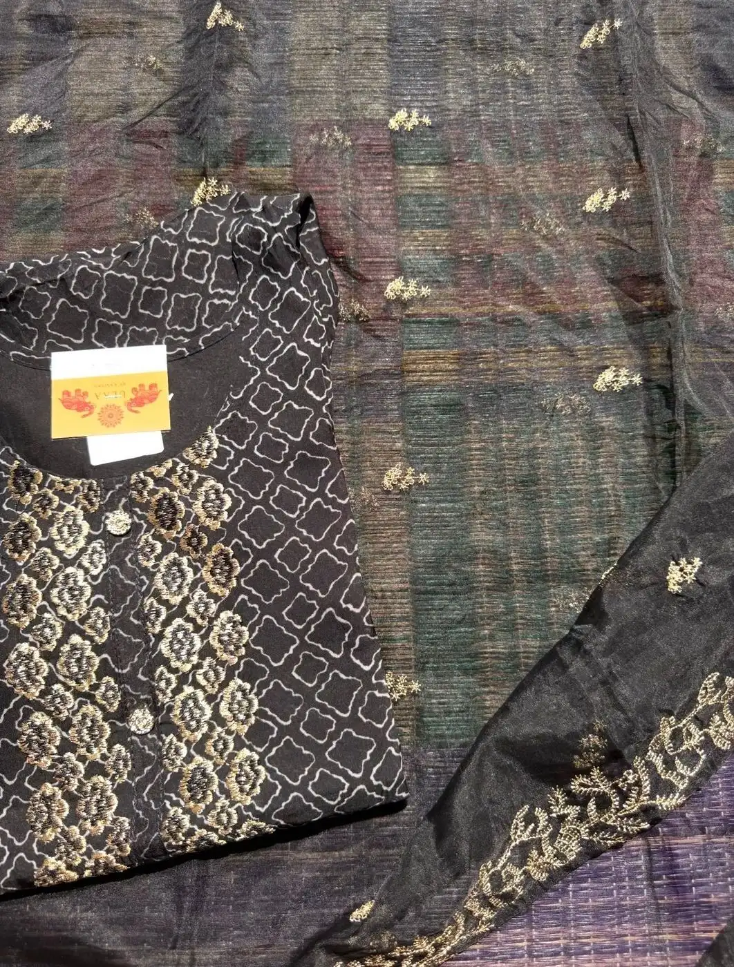 Organza Unstitched suit set