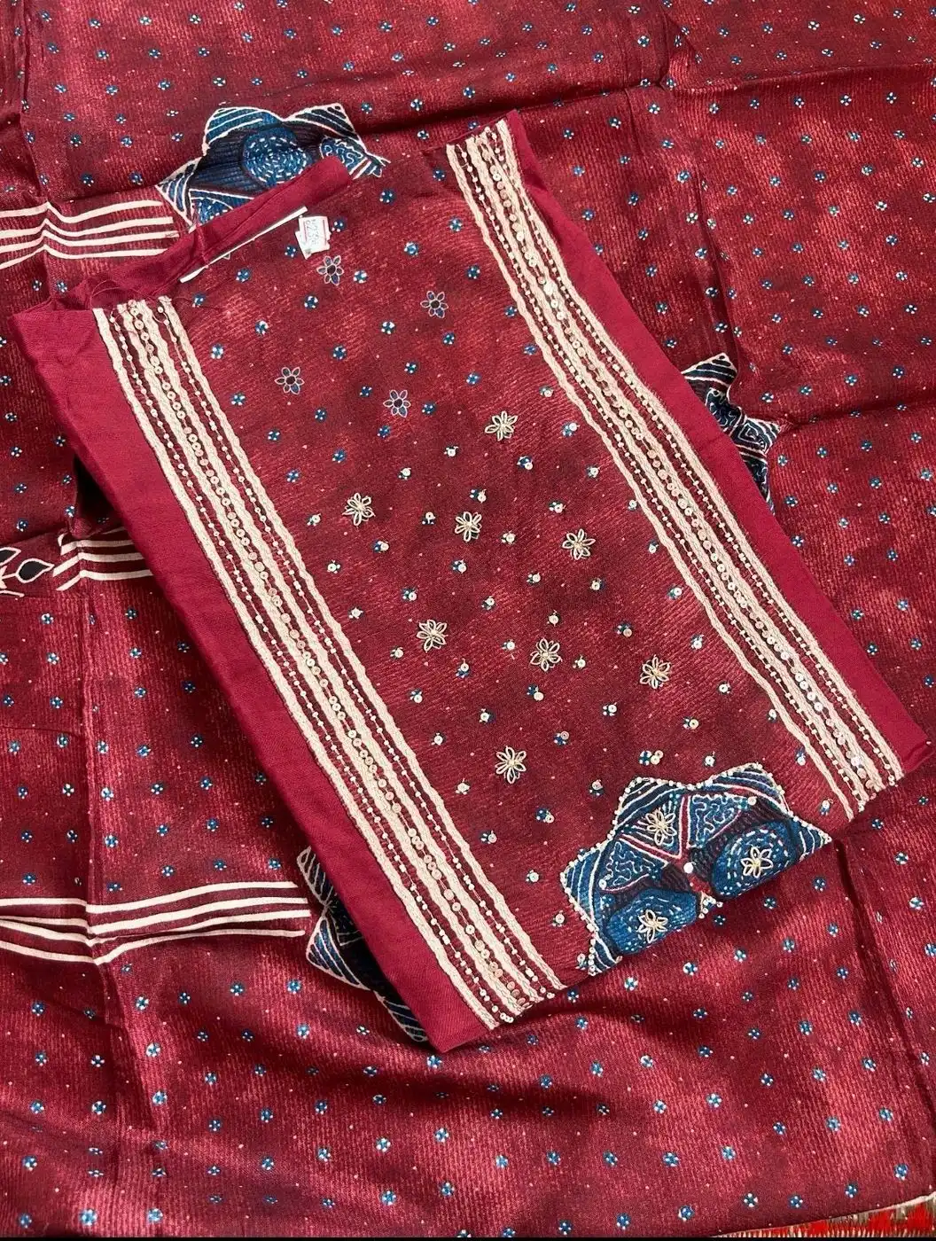 Muslin Unstitched suit set
