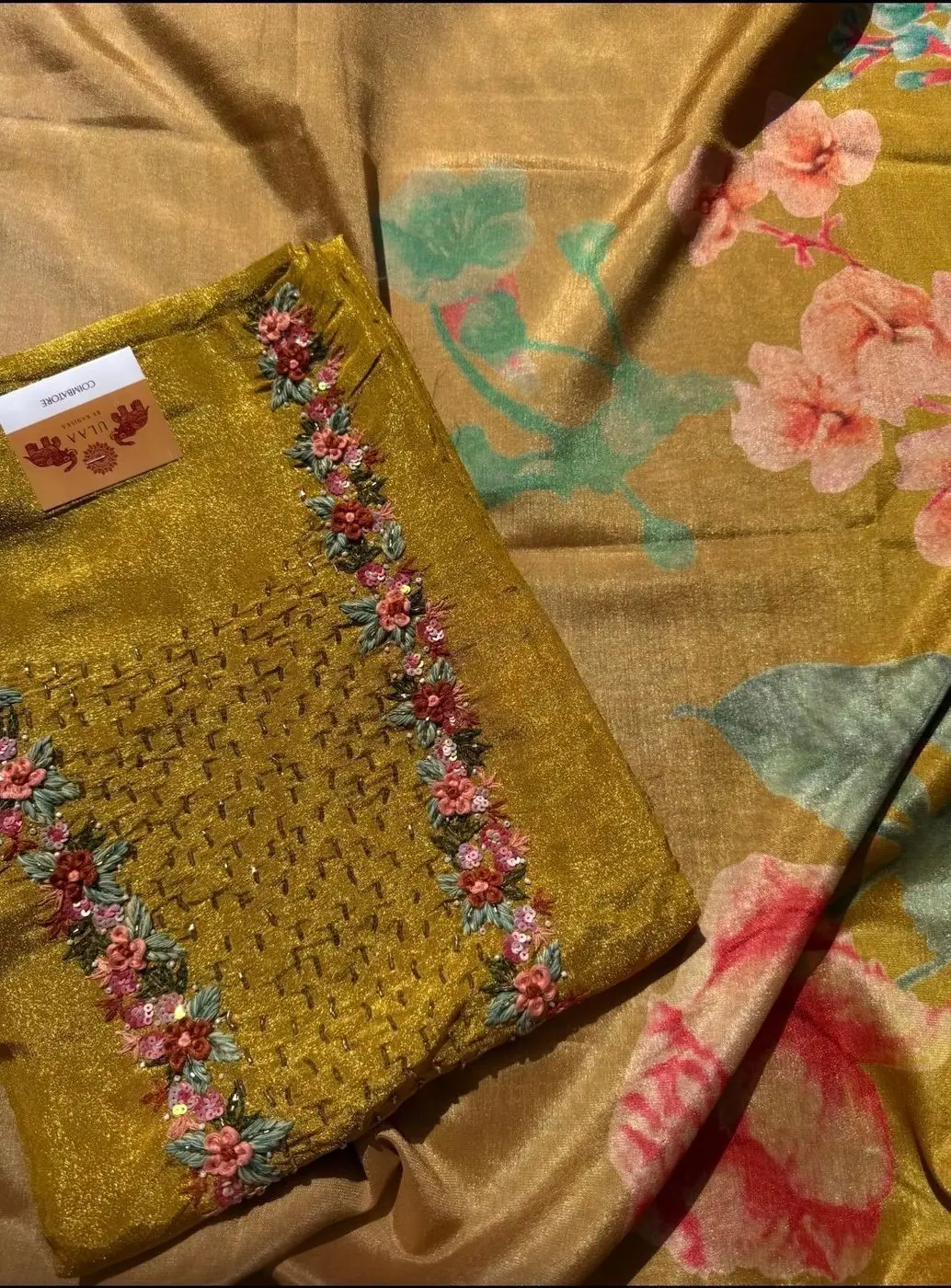 Shimmer Silk unstitched suit set