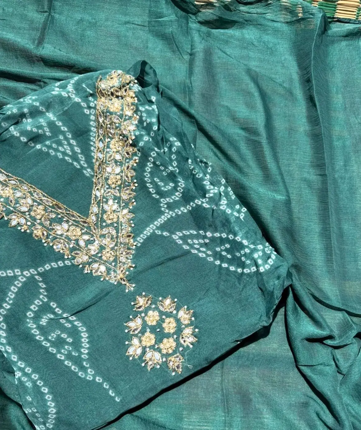 Organza unstitched suit set