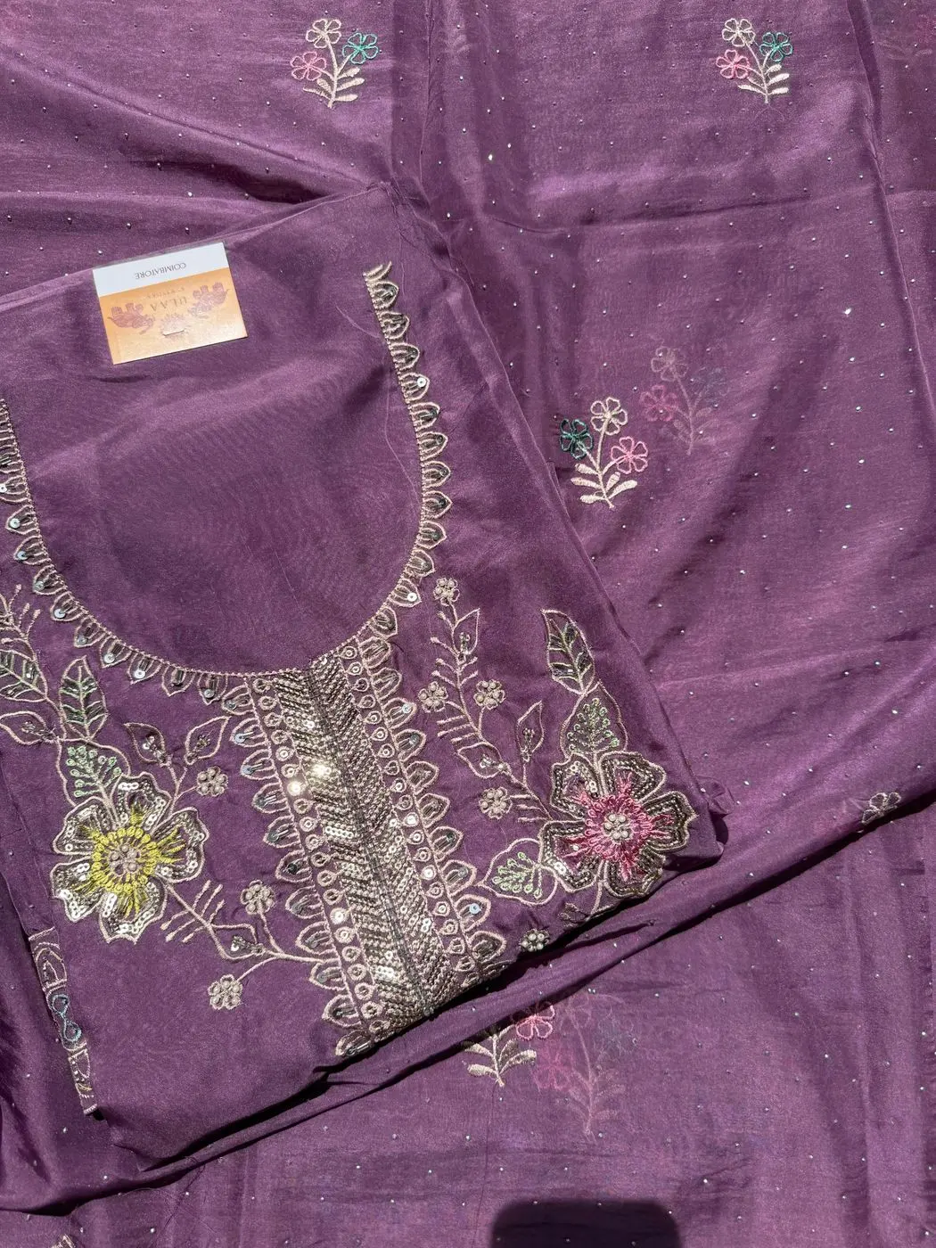 Organza unstitched suit
