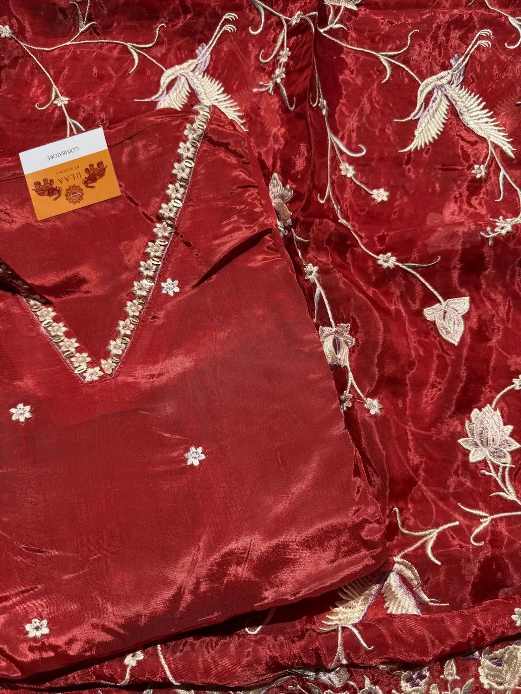 Shimmer silk unstitched suit 1