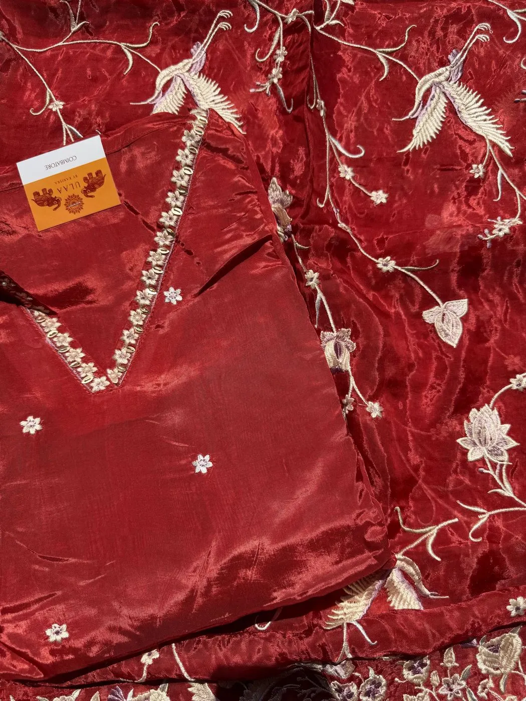 Shimmer silk unstitched suit 2