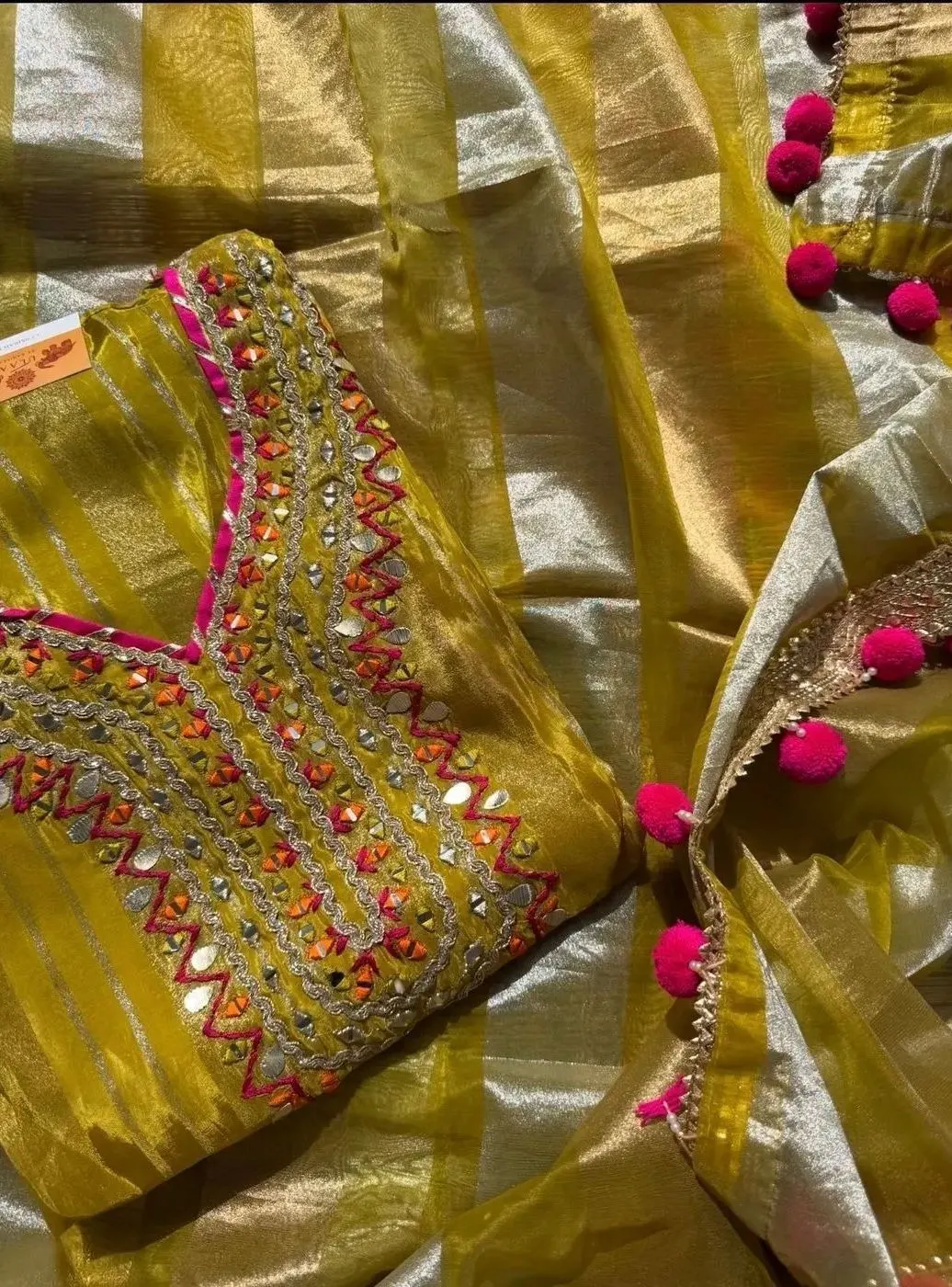 Shimmer Silk unstitched suit set