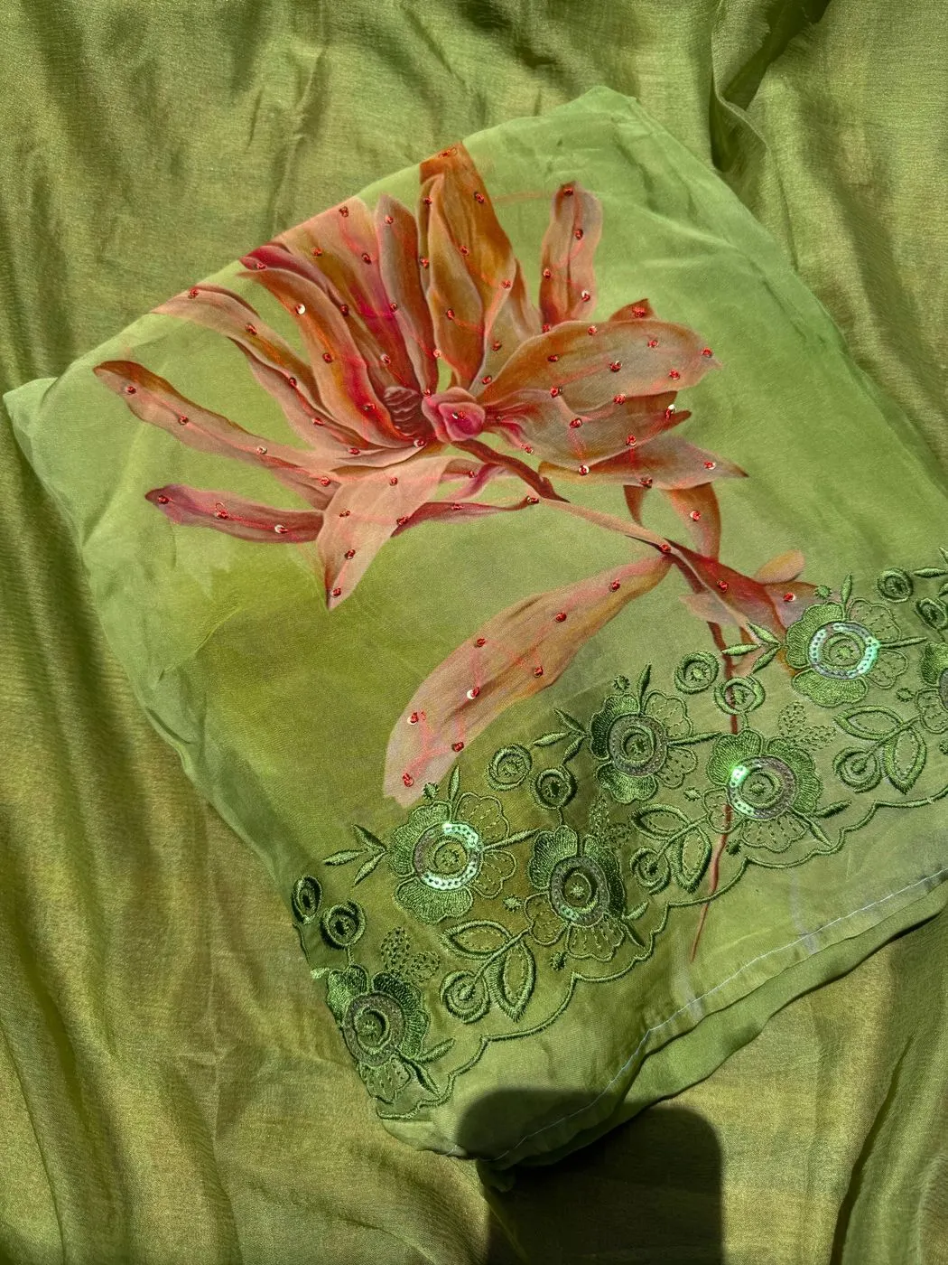 Organza unstitched suit set 2