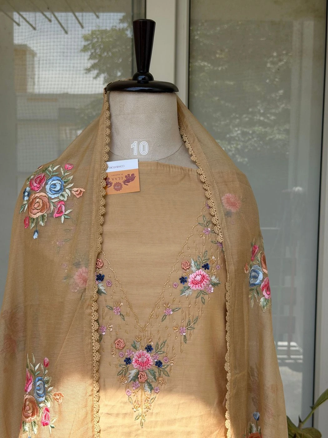 Kota hand embroidered unstitched suit set 2