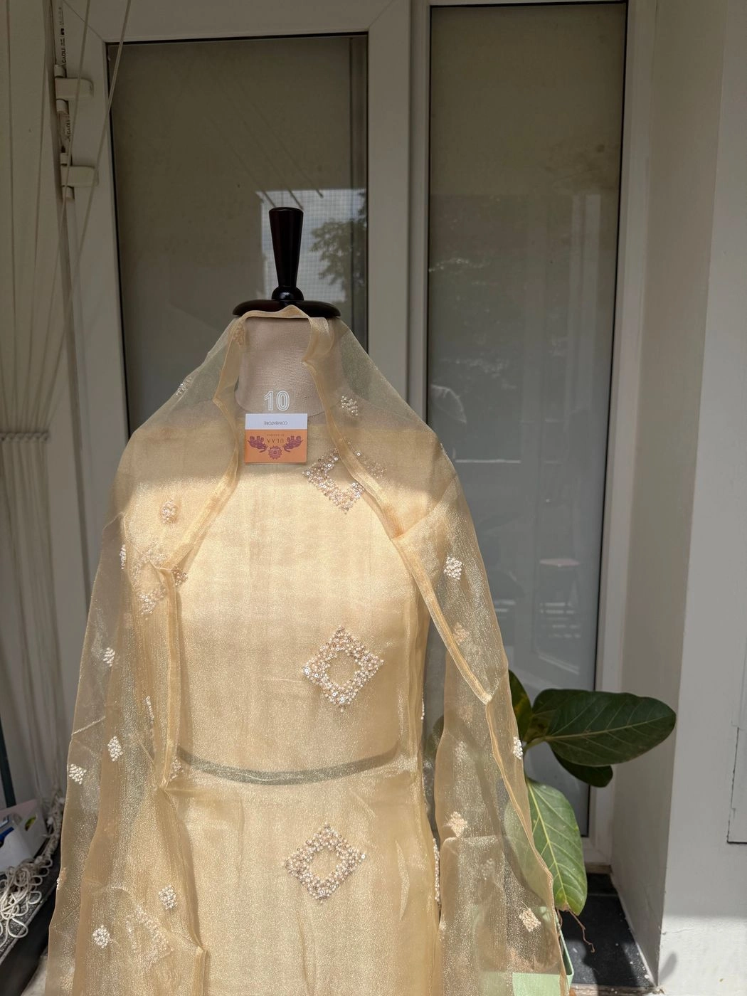 Organza unstitched suit set 2