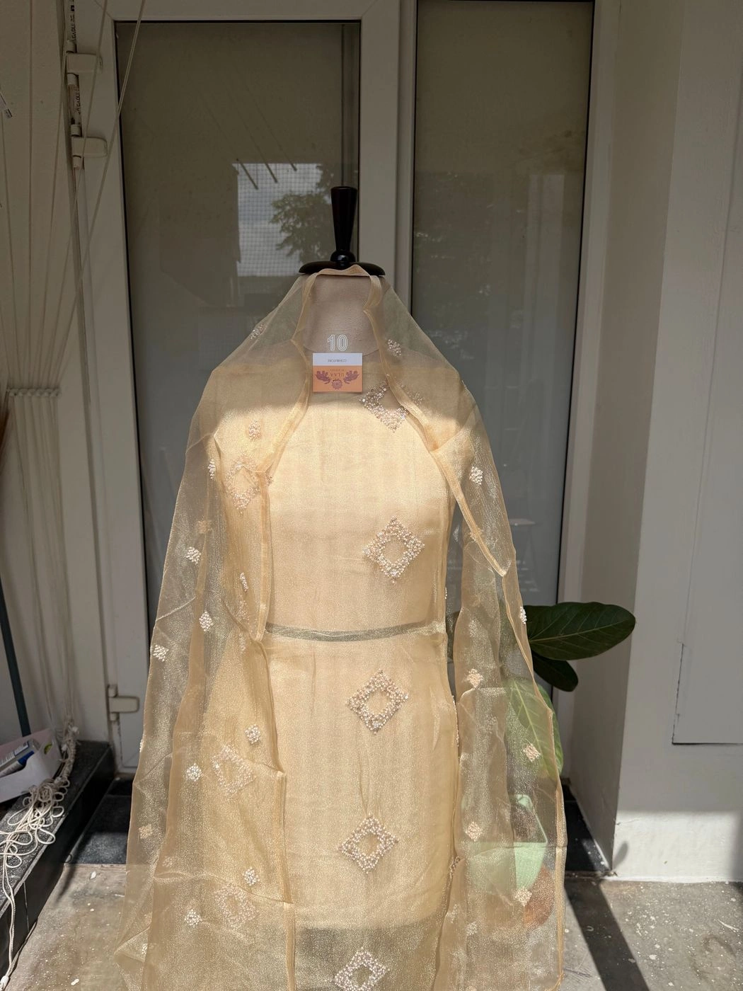 Organza unstitched suit set 3