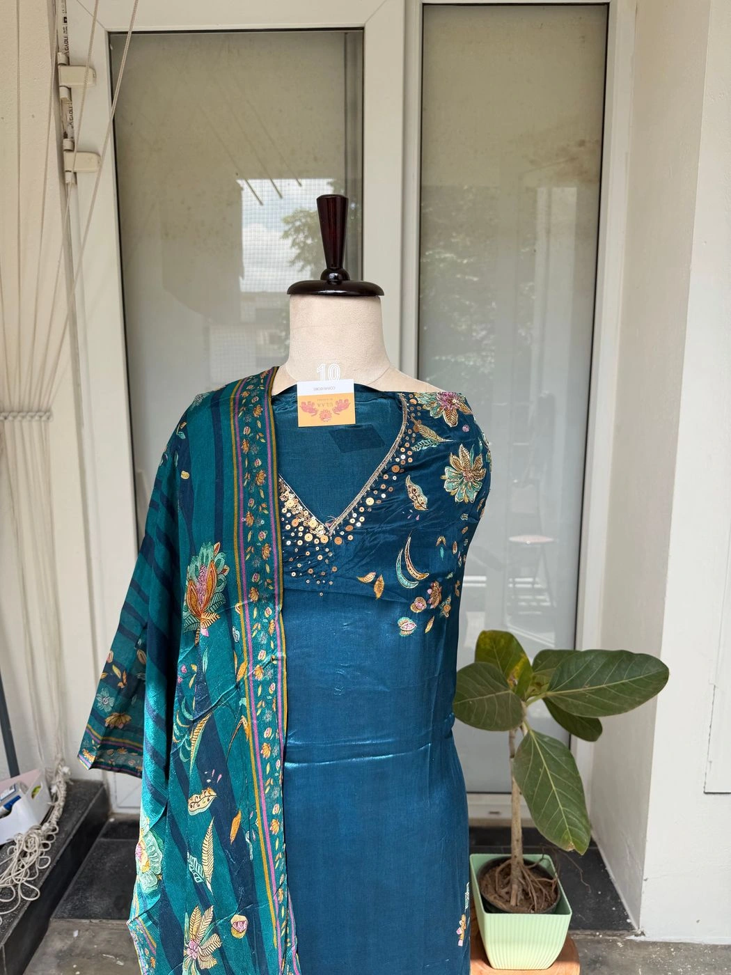 Crape unstitched suit set 2