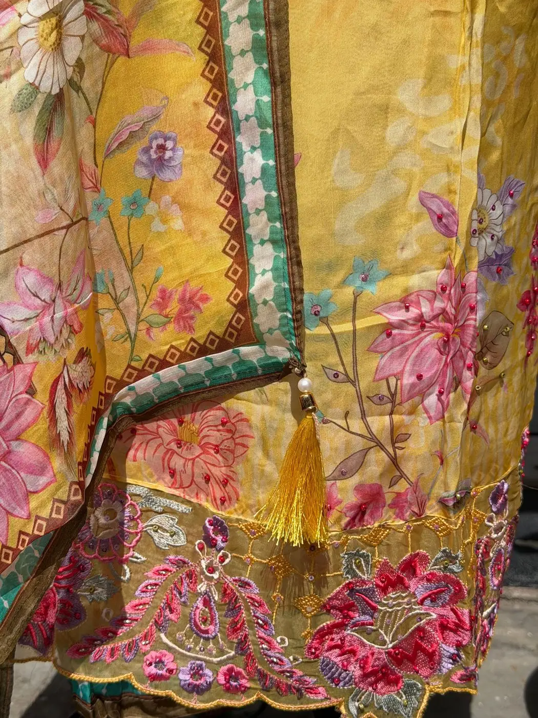 Organza unstitched suit set 2