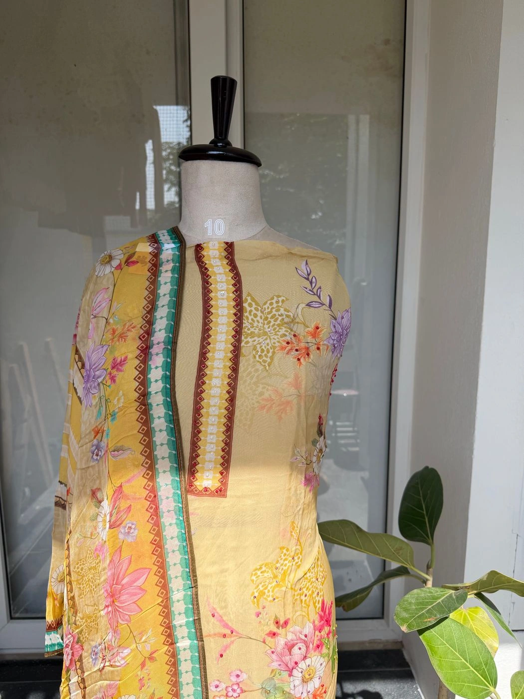 Organza unstitched suit set 3