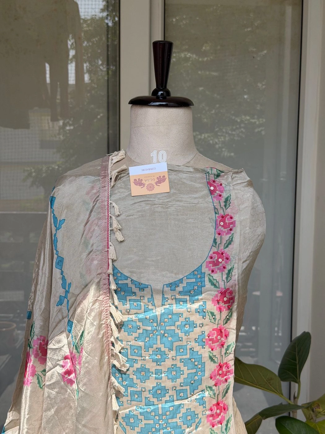 Glass organza unstitched suit set 2