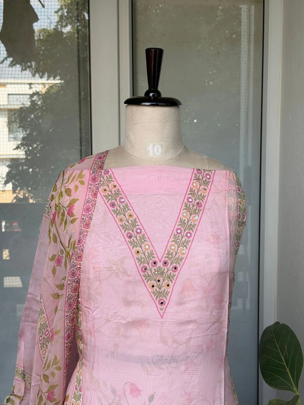 Organza unstitched suit set 2