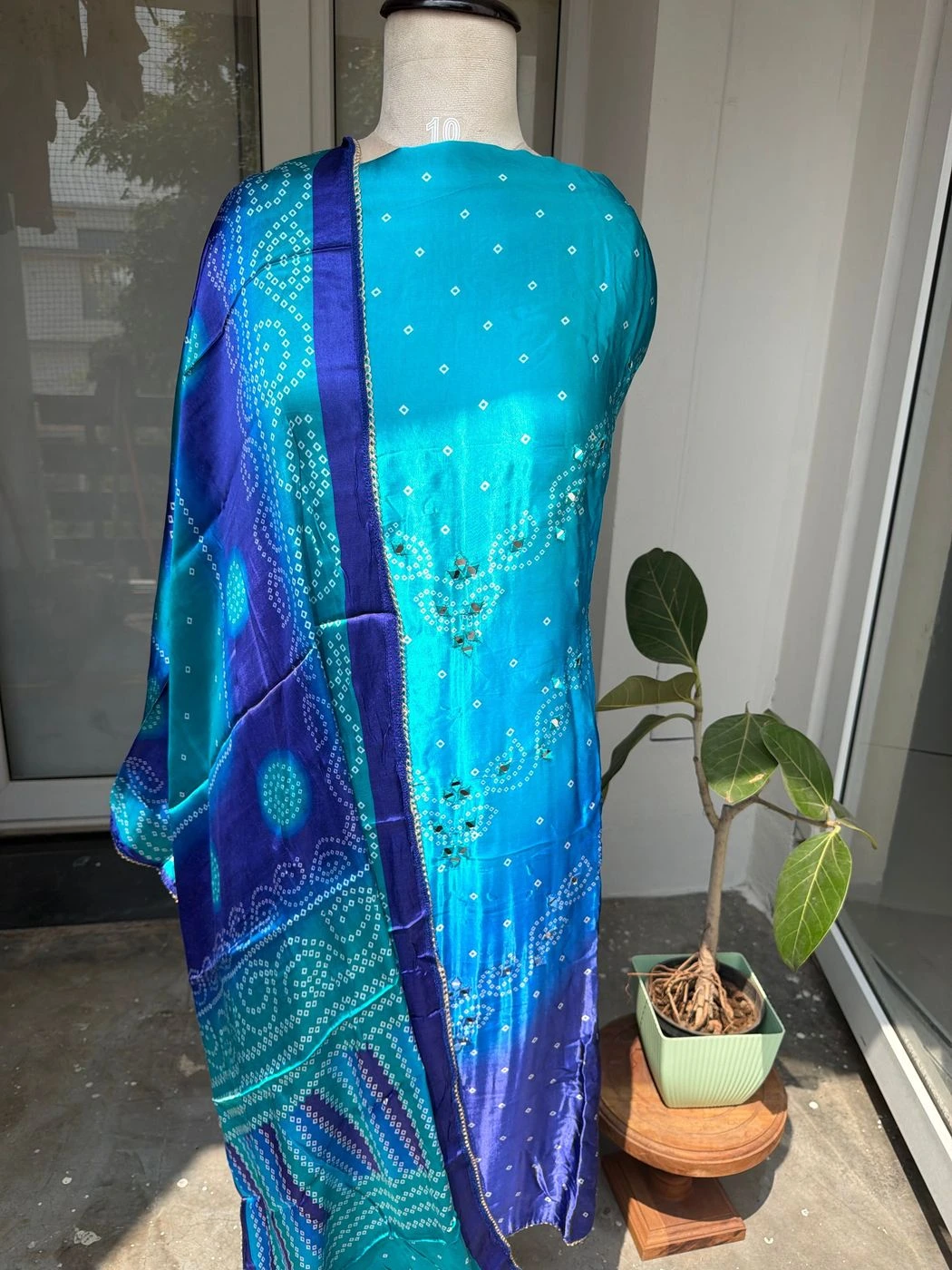 Gajji silk unstitched suit set 1