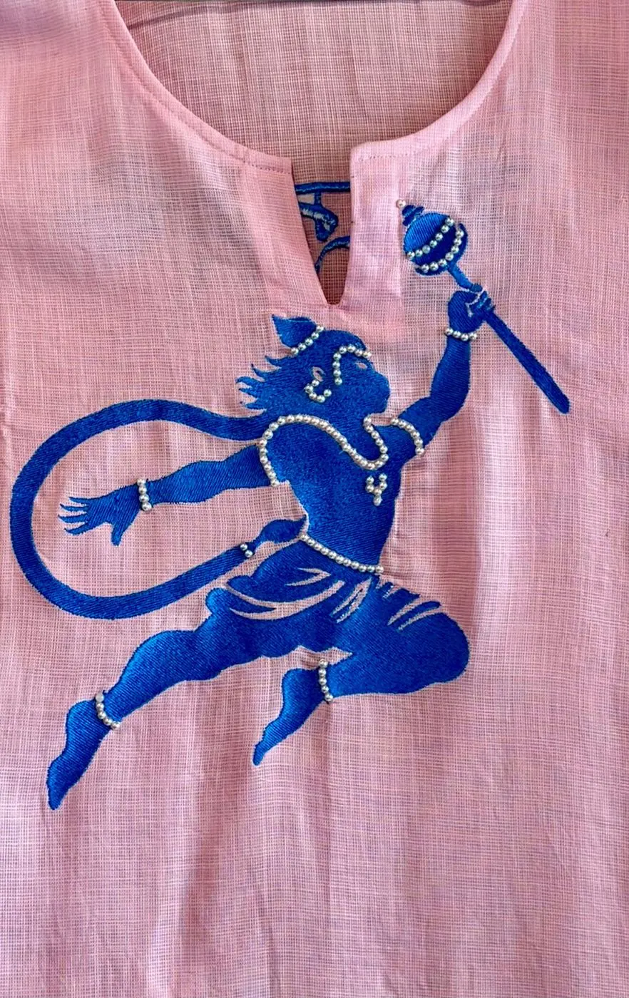 Pink Kaftan blue Hanuman + Dhoti 3