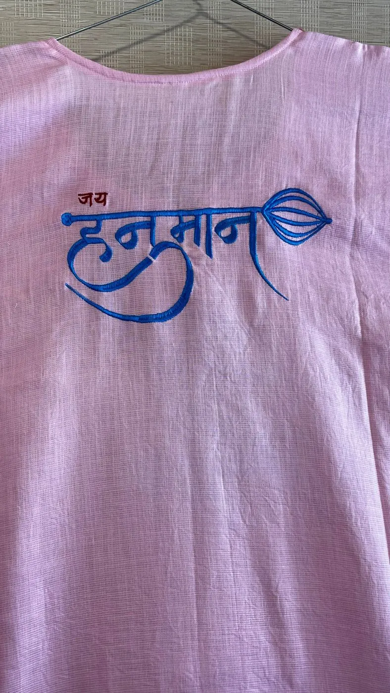 Pink Kaftan blue Hanuman + Dhoti 5