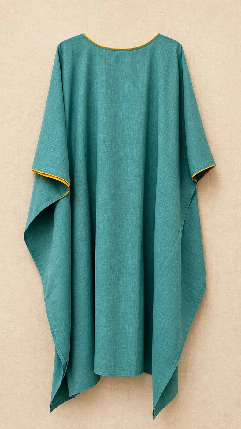 Tortoise green kaftan with Mahadev emb