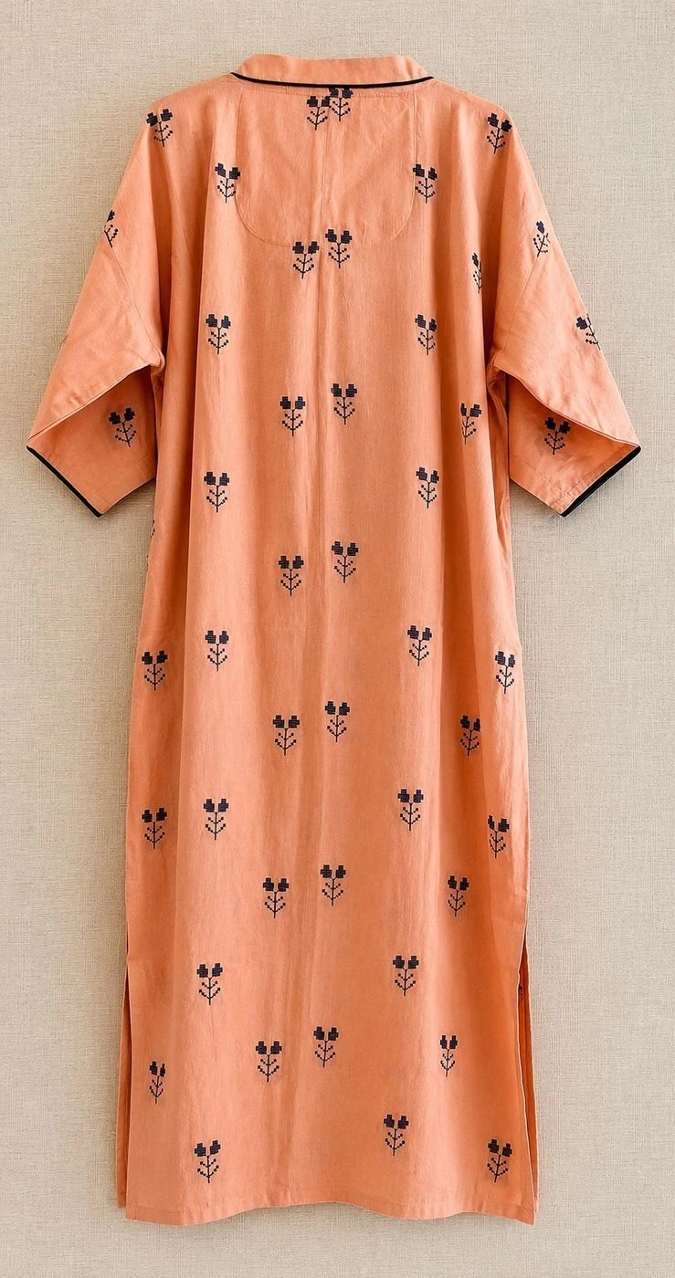 Peach angrakha kurta