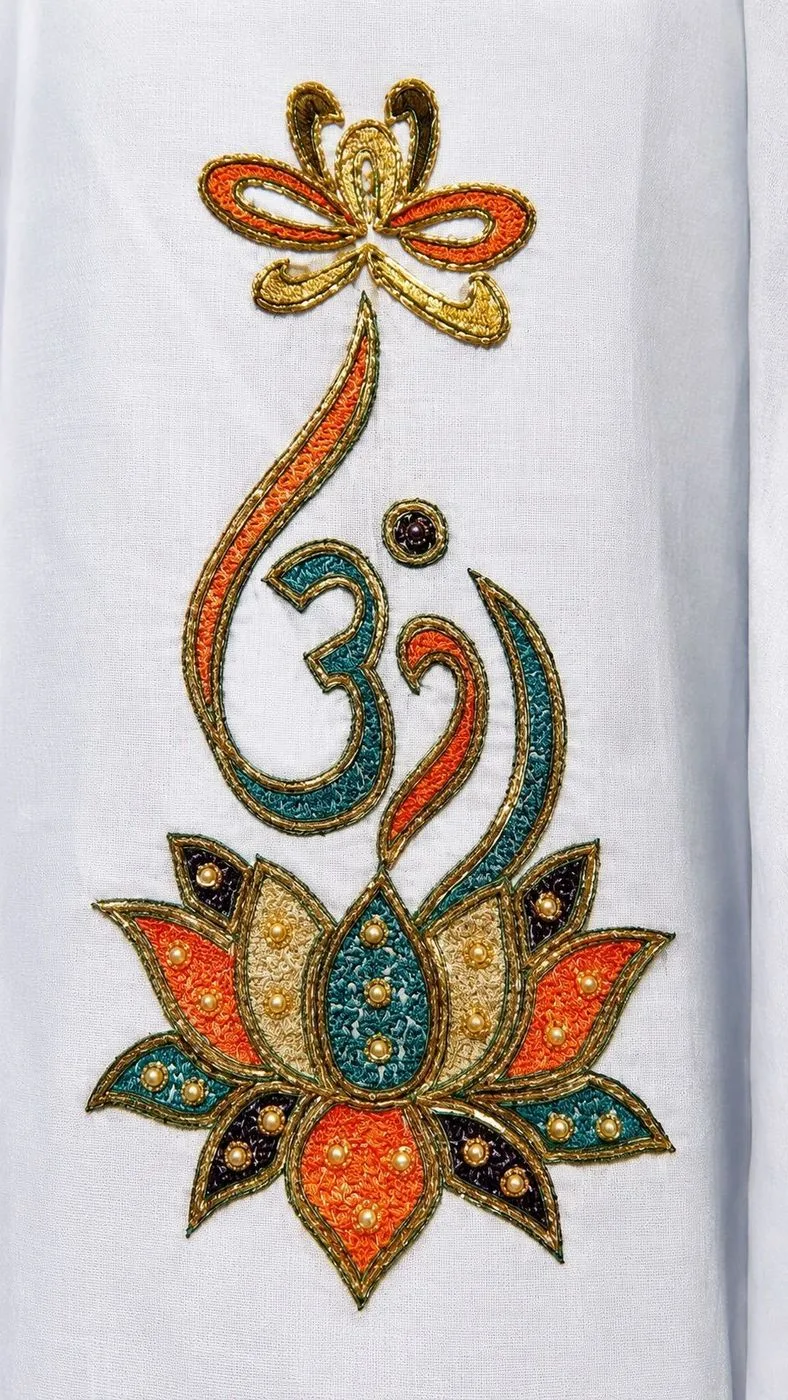 Light blue kaftan with hand embroidery 7