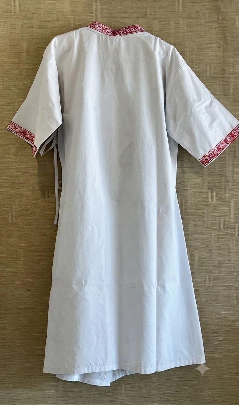 White Angrakha with block print