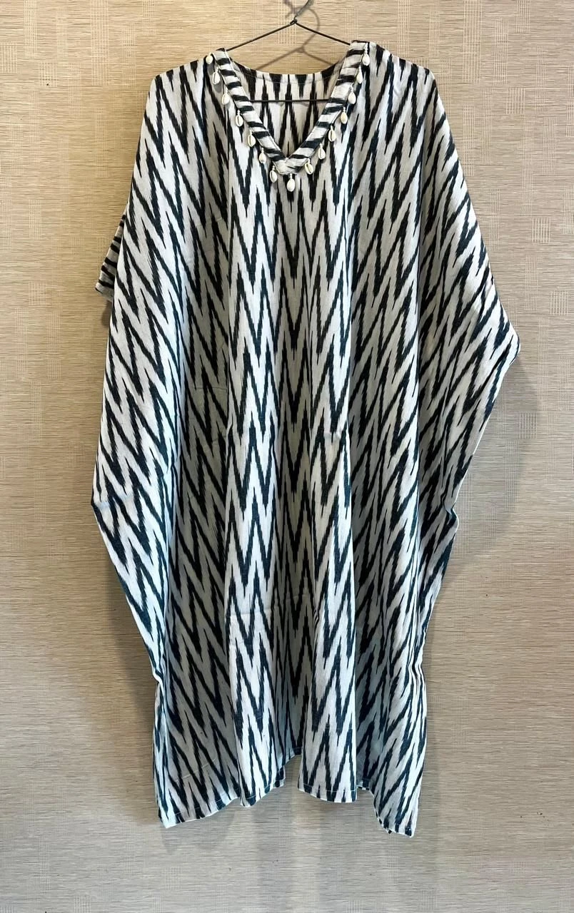 Black & White ikkat kaftan