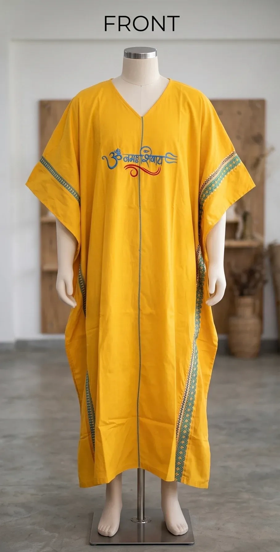 Yellow kaftan with Blue write up 1
