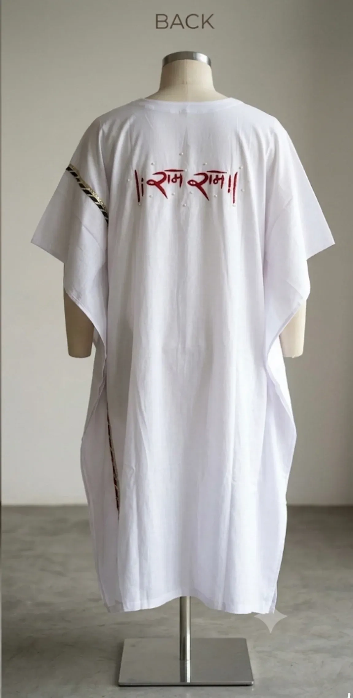 Light pink kaftan with Ram emb + Dhoti 2