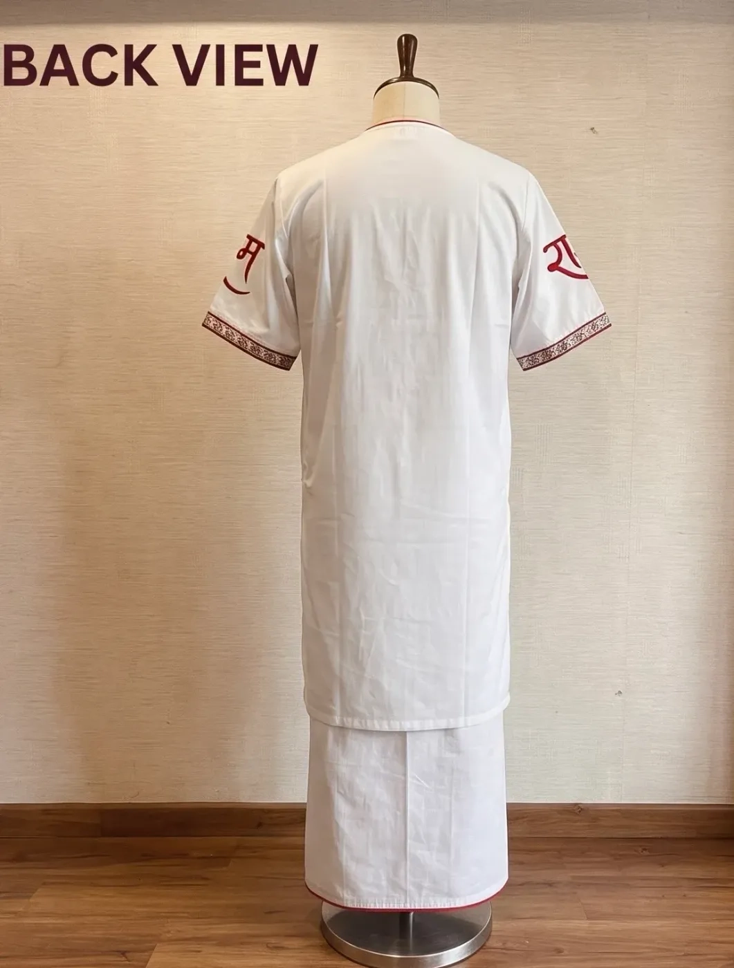 White kurta in embroidery with dhoti 3