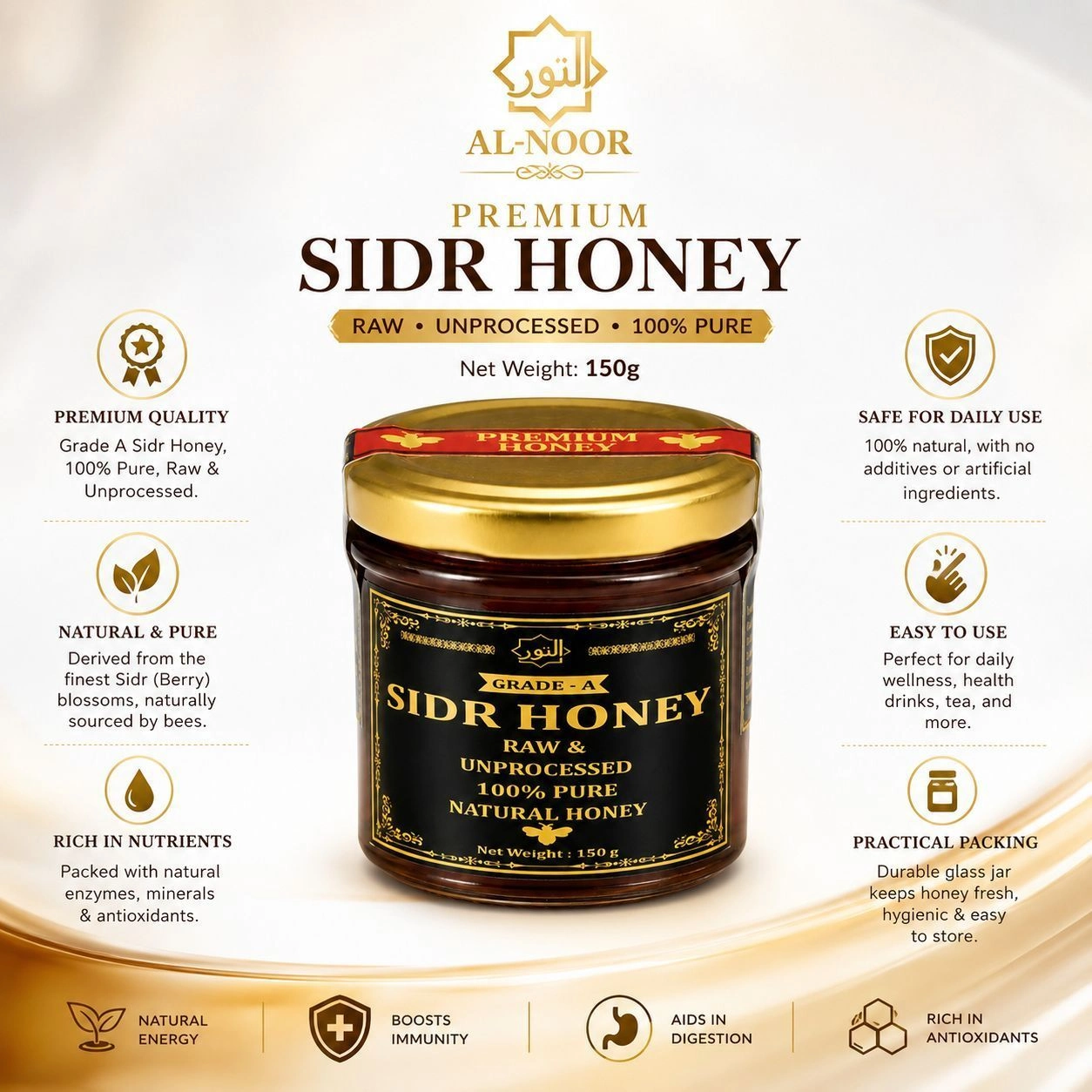 AL-NOOR Premium Sidr Honey – 150g