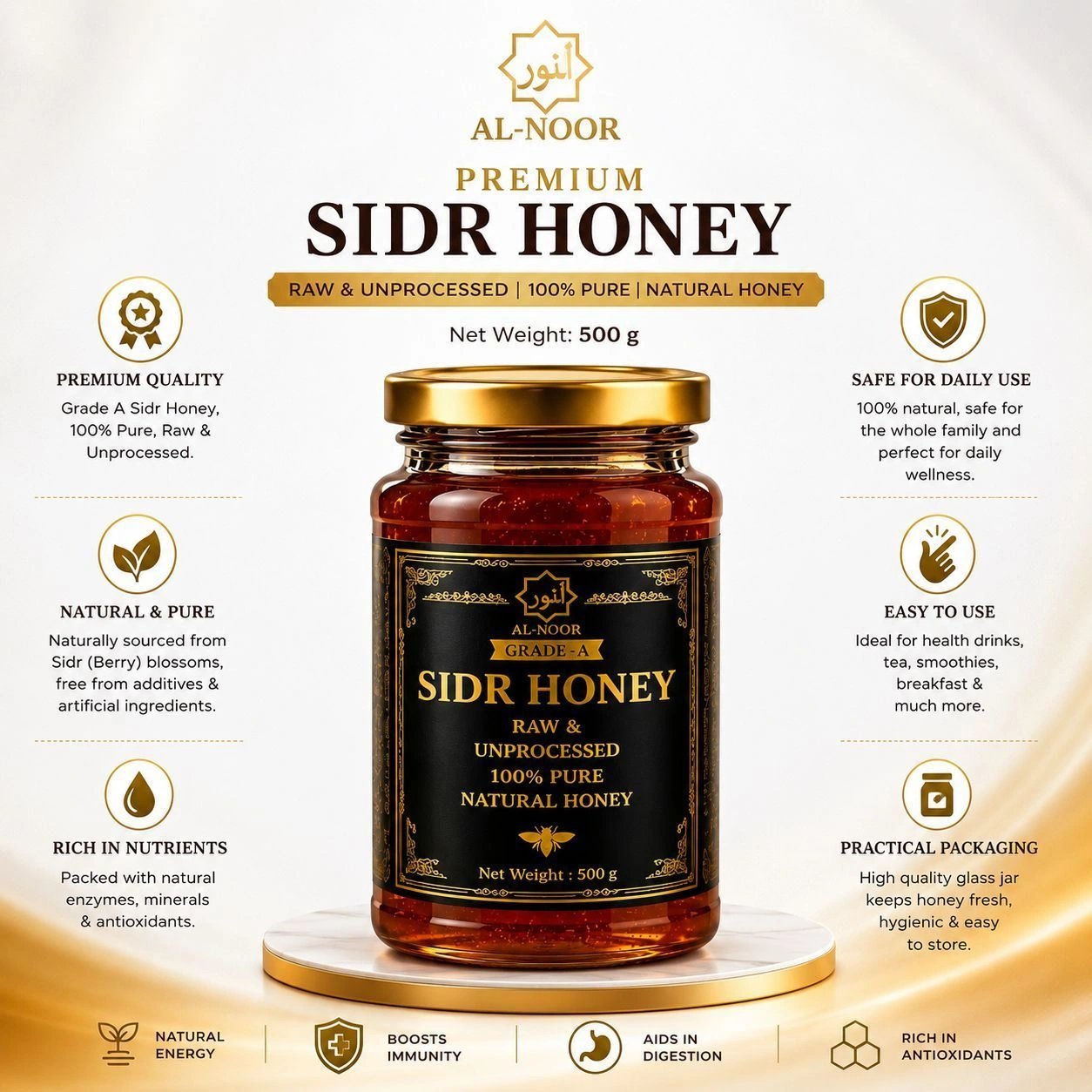 AL-NOOR Premium Sidr Honey – 500g