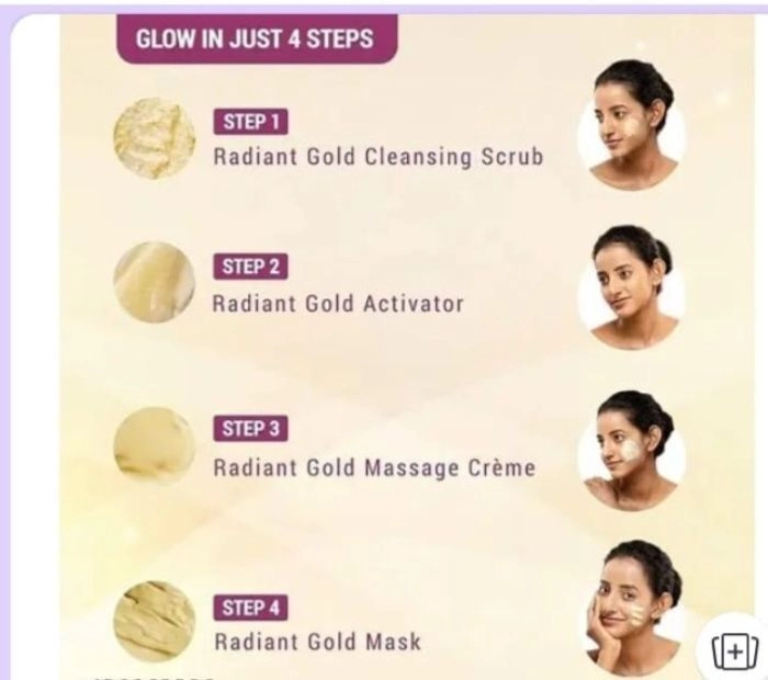 Lotus Herbals Radiant Gold Facial Kit (4 Easy Steps) for Glowing Skin