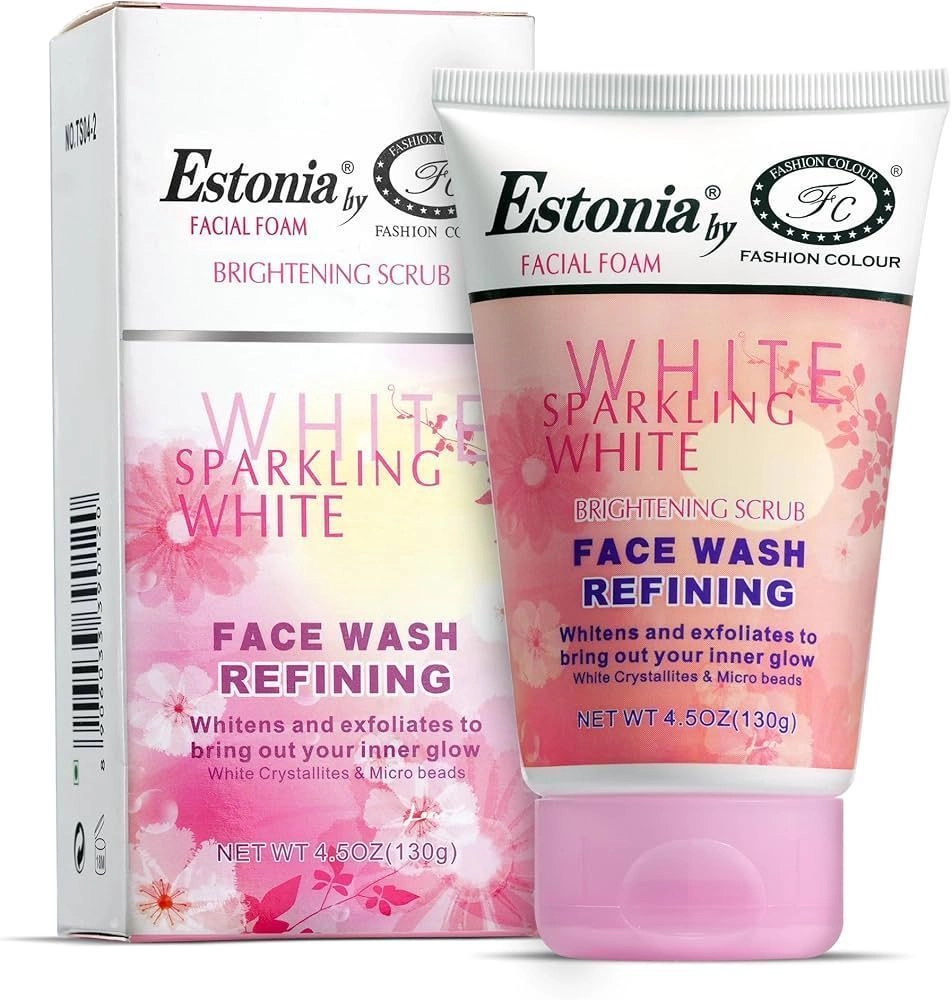 Estonia by Fashion Colour Sparkling White Refining Face Wash & Brightening Scrub (130g)
