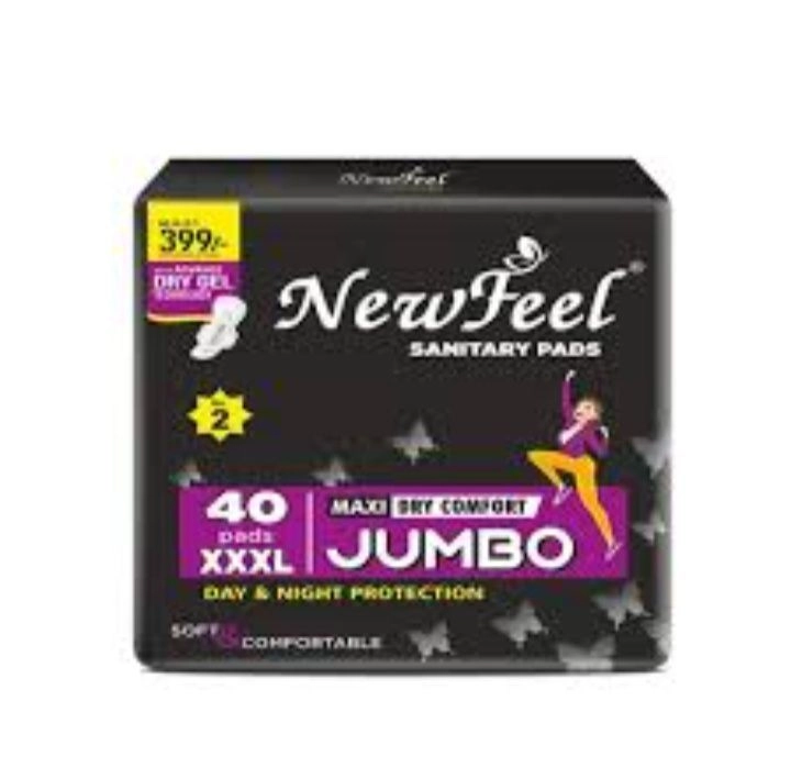NewFeel XXXL Maxi Dry Comfort Sanitary Pads (40 Pack) – Jumbo Day & Night Protection