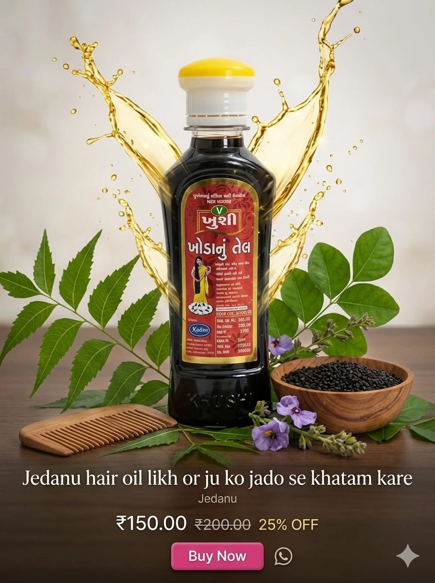 V Khushi Khoda (Judhanu) Anti-Dandruff & Lice Killer Ayurvedic Hair Oil (200ml)