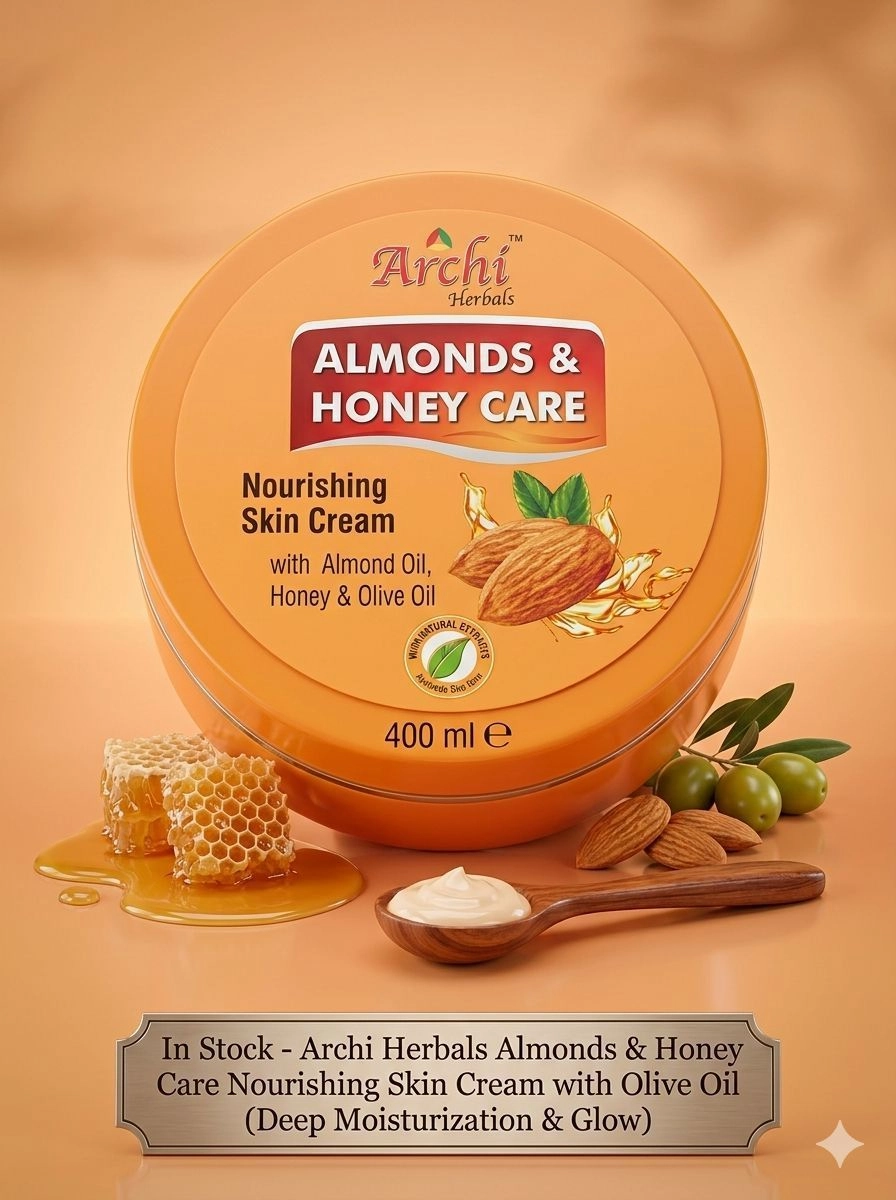 Archi Herbals Almonds & Honey Care Nourishing Skin Cream with Olive Oil (Deep Moisturization & Glow)