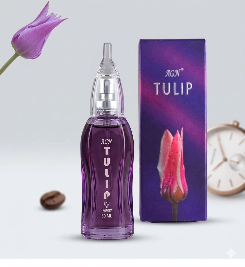 AGN Tulip Eau De Fabric Apparel Perfume 30ml - Long-Lasting Floral Fragrance for Clothes with Premium Tulip Flower Notes