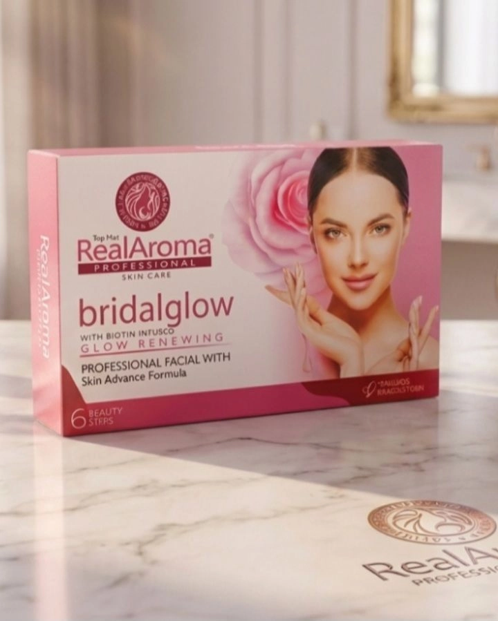 RealAroma Professional Bridal Glow Facial Kit with Biotin Infused (6 Beauty Steps) | Glow Renewing Skin Advance Formula for Salon-Like Radiant Glowl