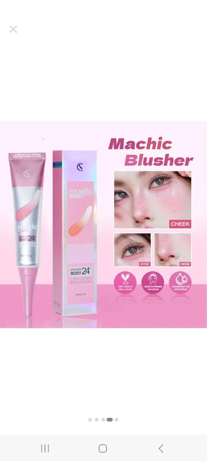 Color Strokes Magic Blusher - Shyness Rosy 24H | रंग बदलने वाला जादुई लिक्विड ब्लश (25g)