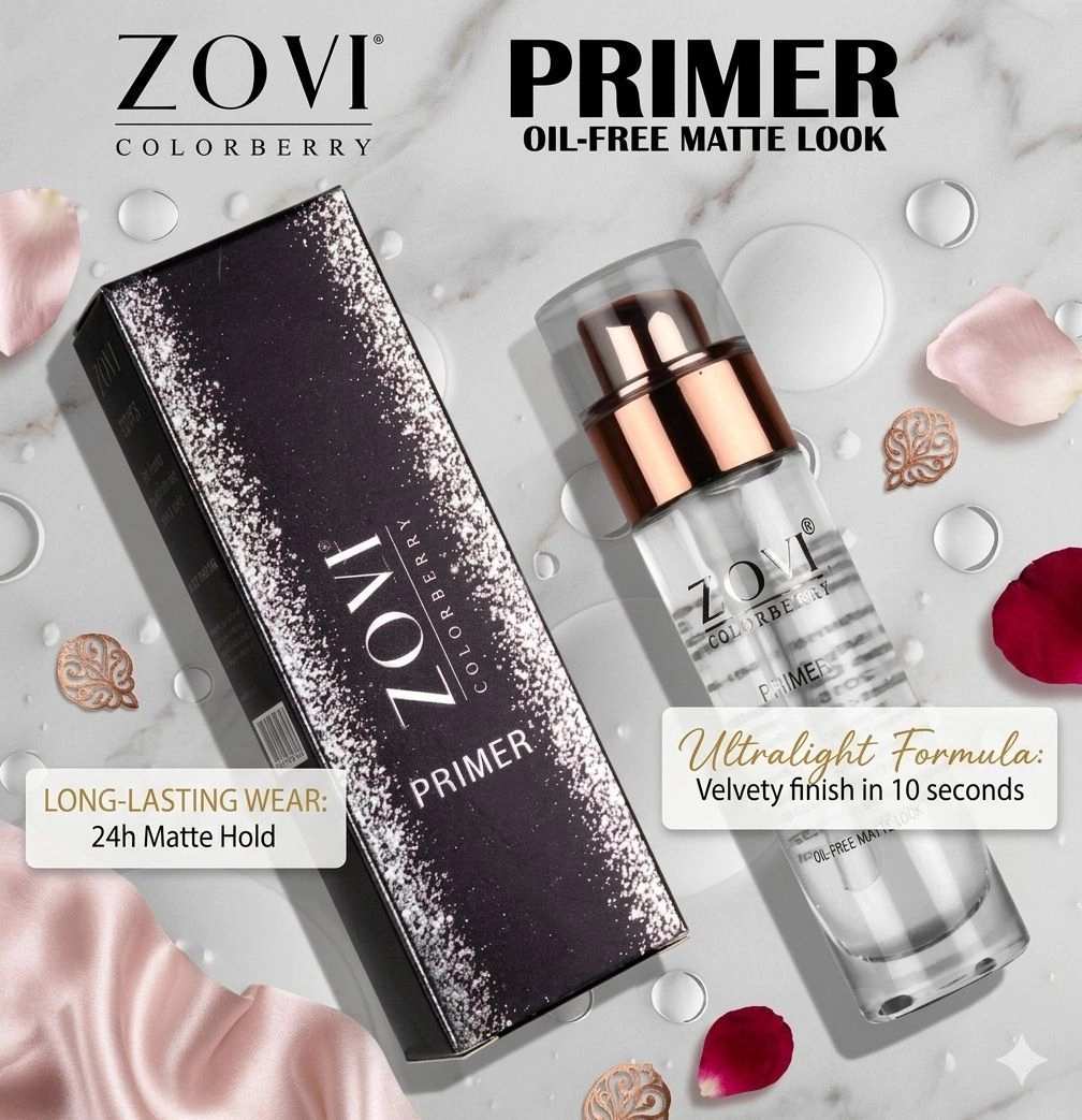 ZOVI Colorberry Matte Face Primer for Oily Skin | Pore Blurring Oil-Control Gel Primer - Long Stay Makeup Base