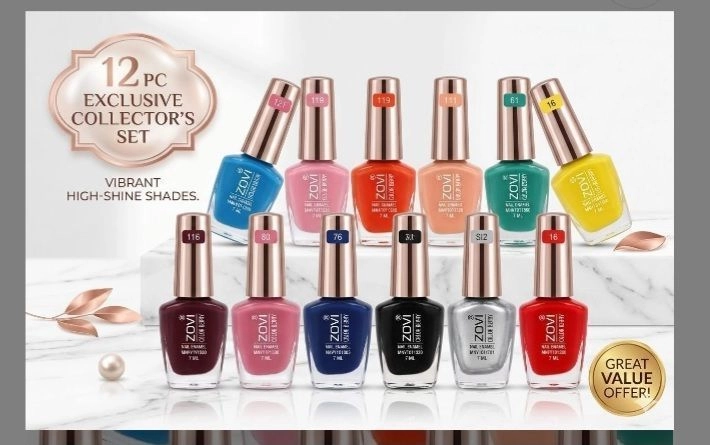 ZOVI Color Berry Nail Enamel Set (12 PC) - Vibrant High-Shine Nail Polish Combo Kit (7ml प्रत्येक)