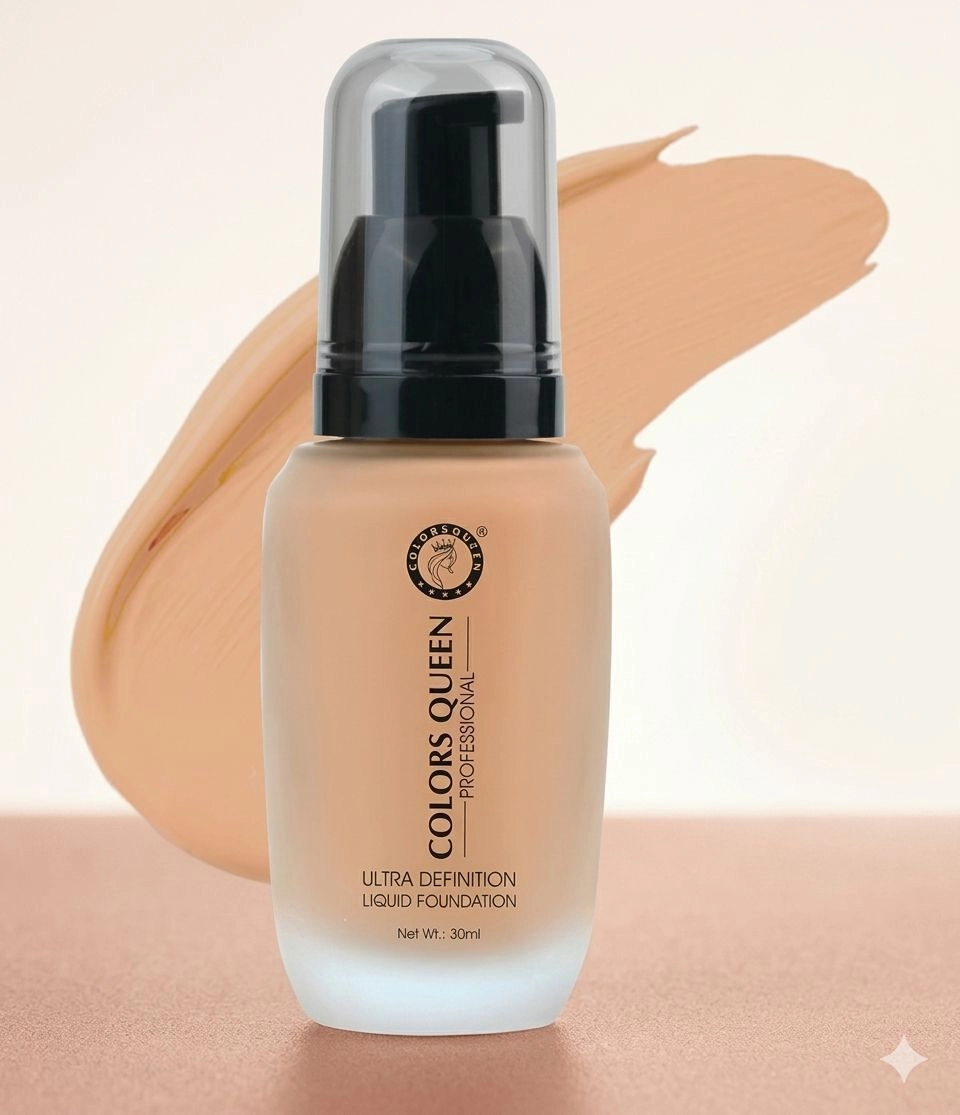 Colors Queen Ultra Definition Liquid Foundation – Full Coverage, Waterproof & Weightless (30ml)