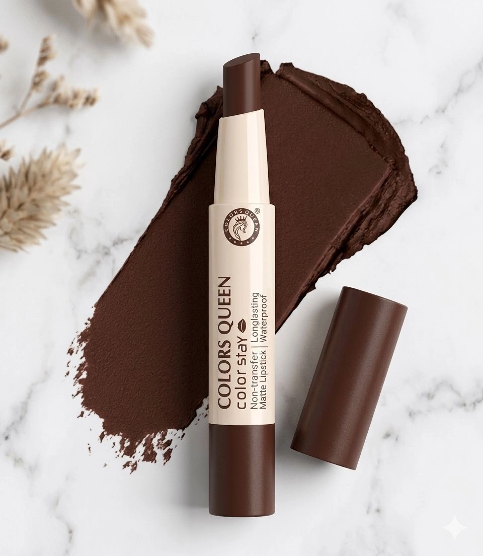 Colors Queen Color Stay Non-Transfer Matte Lipstick - Coffee/Brown Shade (2.1g)