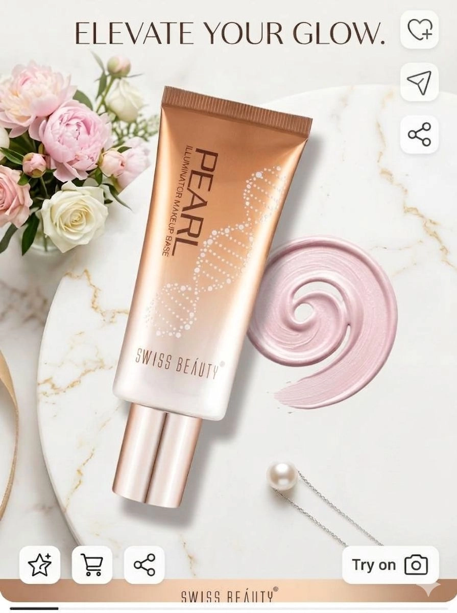 Swiss Beauty Pearl Illuminator Makeup Base - Silver Pink (35g)