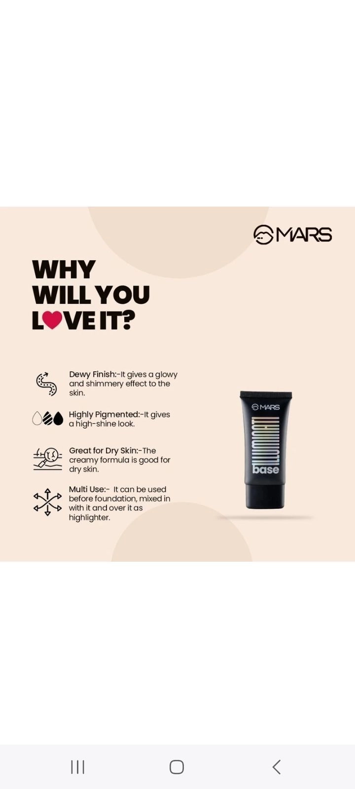 MARS Illuminati Base Dewy Primer with Highlighter & Strobe Cream (45ml)