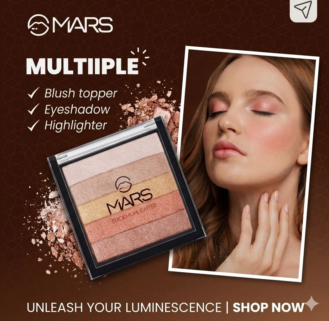 MARS 5 Shades In 1 Brick Highlighter Palette (10g) 3