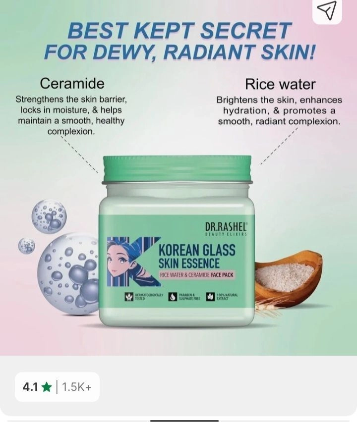 Dr. Rashel Korean Glass Skin Essence Rice Water & Ceramide Face Pack (380 ml)